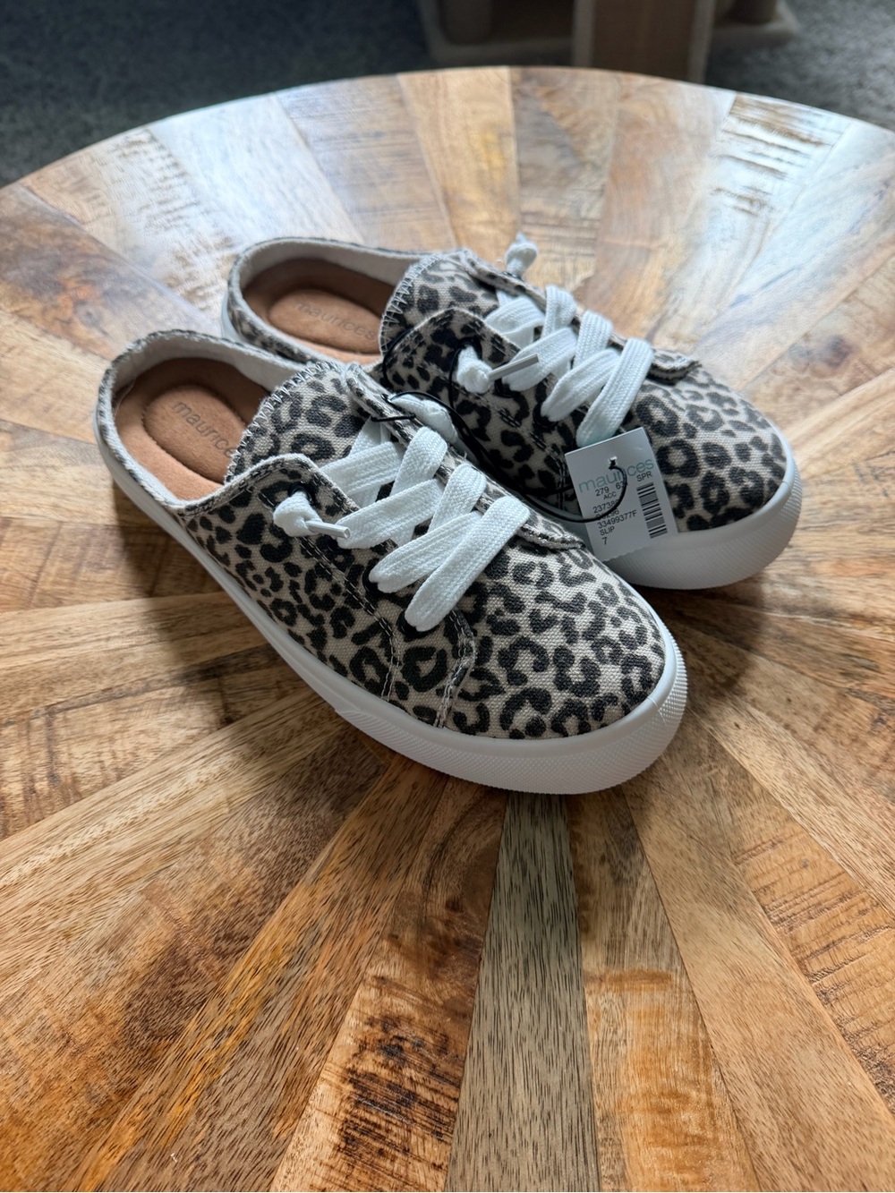 Maurices Leopard Print Women’s Sneakers - White and Brown - Picture 2 of 5